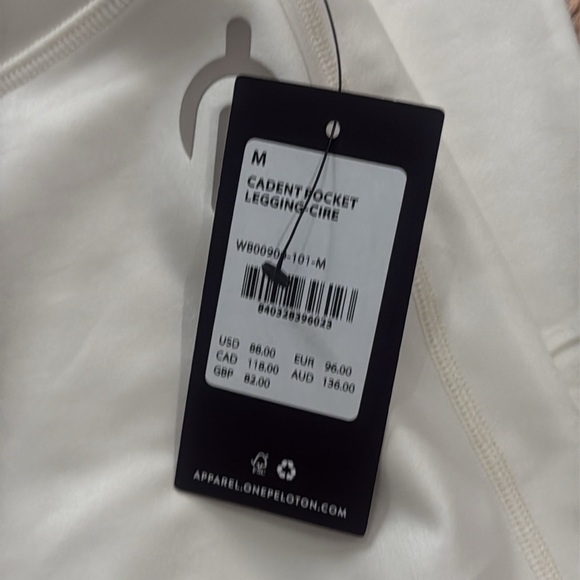 NWT Women's Cream Leggings peloton shimmer size medium WITH POCKETS high rise - Picture 5 of 5